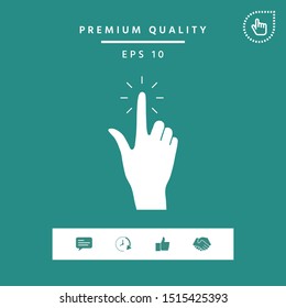 Hand click, icon. Graphic elements for your design
