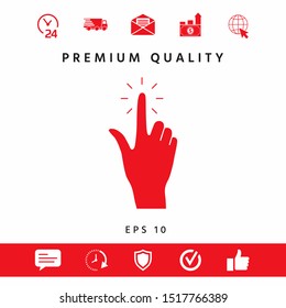 Hand click, icon. Graphic elements for your design