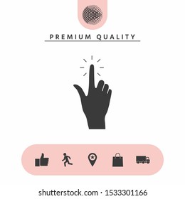 Hand click, icon. Graphic elements for your design
