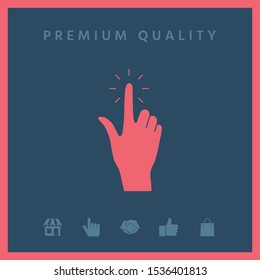 Hand click, icon. Graphic elements for your design