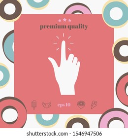 Hand click, icon. Graphic elements for your design