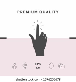Hand click, icon. Graphic elements for your design