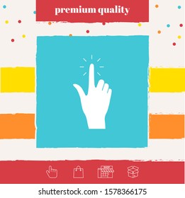 Hand click, icon. Graphic elements for your design