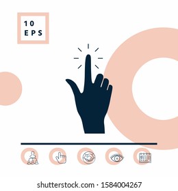 Hand click, icon. Graphic elements for your design