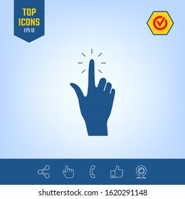 Hand click, icon. Graphic elements for your design
