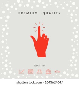 Haga clic mano, icono. Elementos gráficos para el diseño