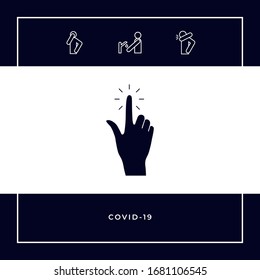 Hand click, icon. Graphic elements for your design