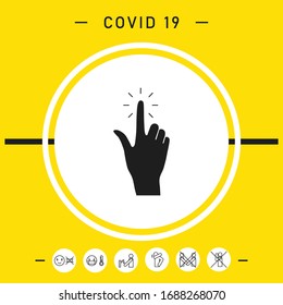 Hand click, icon. Graphic elements for your design
