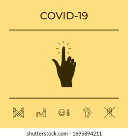 Haga clic mano, icono. Elementos gráficos para el diseño