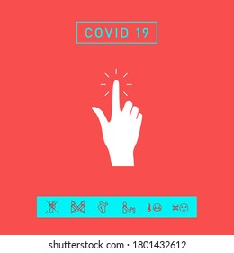 Hand click, icon. Graphic elements for your design