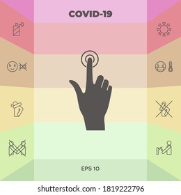 Haga clic con la mano en el icono. Elementos gráficos para su diseño