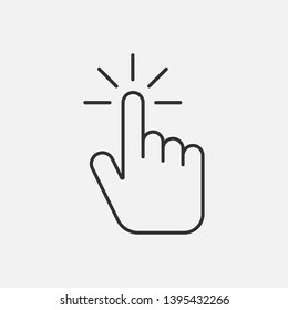 Hand click icon isolated on white background. Vector illustration. Eps 10.