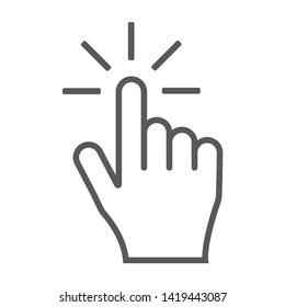 Hand click icon isolated on the white background