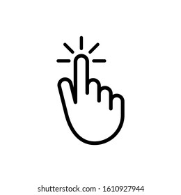 Hand click icon isolated on white background. Click vector icon in modern design style for web site and mobile app. Vector illustration. EPS10.