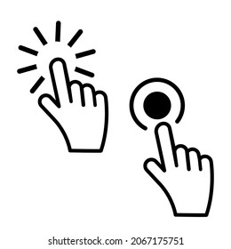 Hand click icon isolated on white backgroud