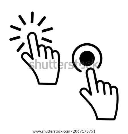 Hand click icon isolated on white backgroud
