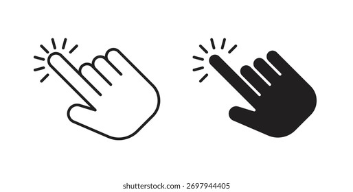 Hand click icon line. eps 10 vector illustration