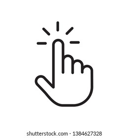 hand click icon line thin sign, vector, eps 10