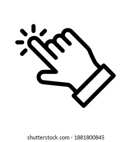 Hand click icon. Line vector. Isolate on white background.