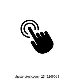 Diseño del logotipo del icono del Hacer clic de la mano. signo y símbolo del puntero. icono del cursor de la mano