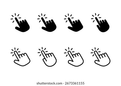 Hand click icon logo design. pointer sign and symbol. hand cursor icon