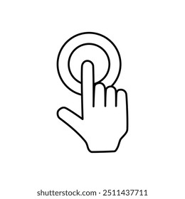 Hand click icon on white background.