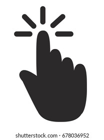 hand click icon on white background. click icon sign. flat design style. click icon stock.
