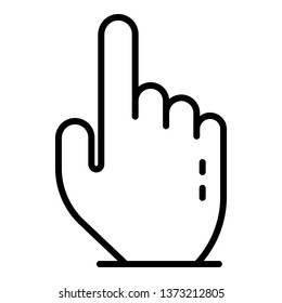 Hand click icon. Outline hand click vector icon for web design isolated on white background
