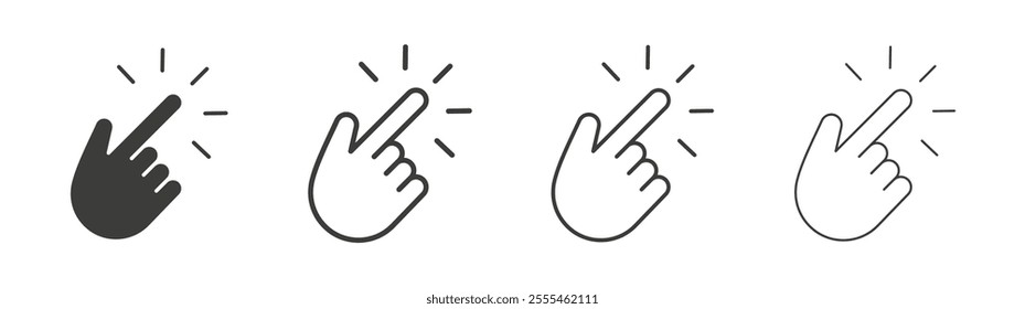 Hand click icon pack. vector illustration