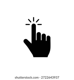 Icono de Hacer clic de mano. icono de puntero. icono de cursor de mano Vector