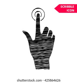 Hand click icon. Scribble icon for you design.