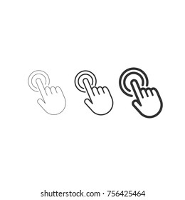 Hand click icon set