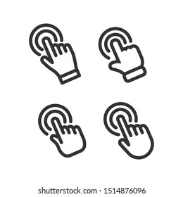 
Hand click icon set. Clicking pointers. Isolated vector collection.
