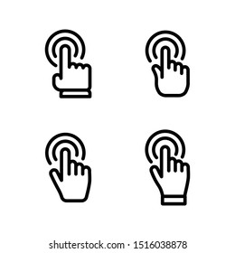 
Hand click icon set. Clicking pointers. Isolated vector collection.