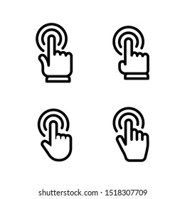 
Hand click icon set. Clicking pointers. Isolated vector collection.