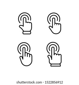 
Hand click icon set. Clicking pointers. Isolated vector collection.