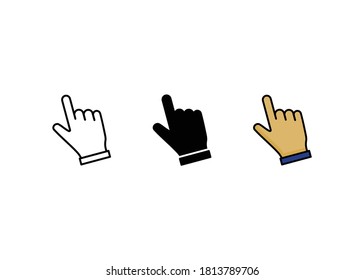 Hand click icon Set. Hand cursor icon 