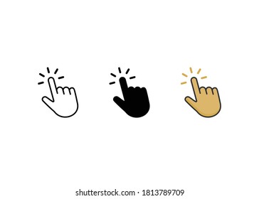 Hand click icon Set. Hand cursor icon 