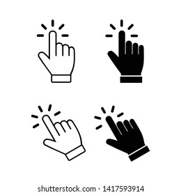 Hand click icon set, Click finger icon vector