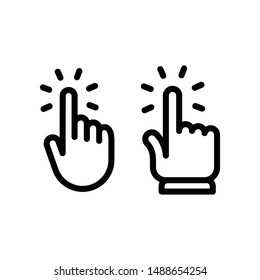 Hand click icon. Set of hands clicking.
