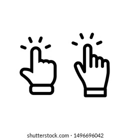 Hand click icon. Set of hands clicking.