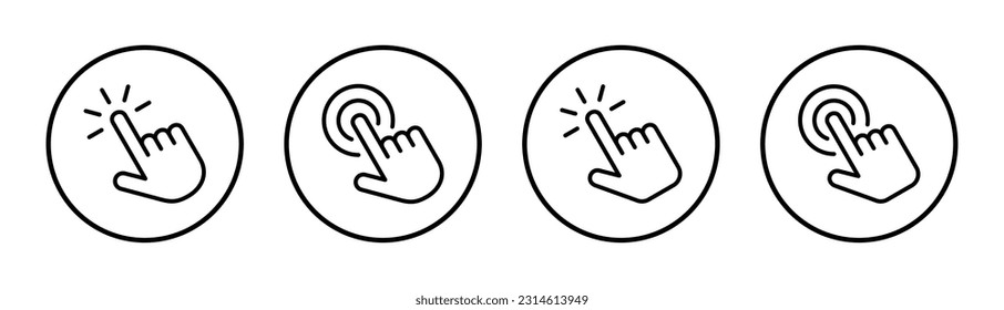 Hand click icon set illustration. pointer sign and symbol. hand cursor icon