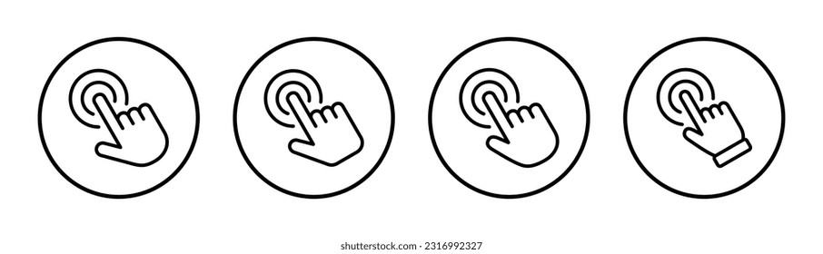 Hand click icon set illustration. pointer sign and symbol. hand cursor icon