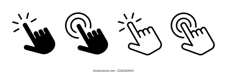 Hand click icon set illustration. pointer sign and symbol. hand cursor icon