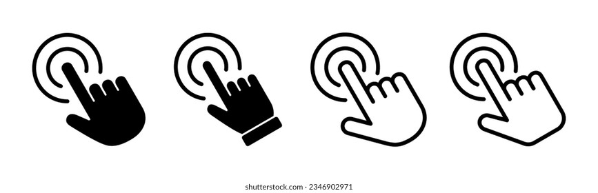 Hand click Icon Set Illustration. Zeigerzeichen und -zeichen. Zeigersymbol