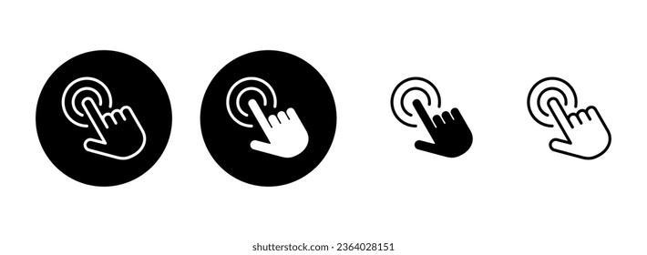 Hand click icon set illustration. pointer sign and symbol. hand cursor icon