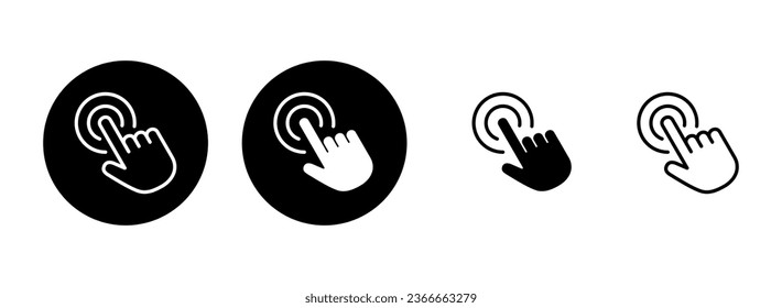 Hand click icon set illustration. pointer sign and symbol. hand cursor icon