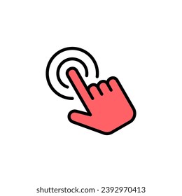 Ilustración del conjunto de iconos con la mano. símbolo y signo de puntero. icono del cursor de mano