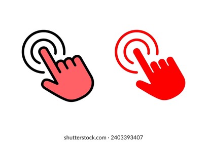 Hand click icon set illustration. pointer sign and symbol. hand cursor icon