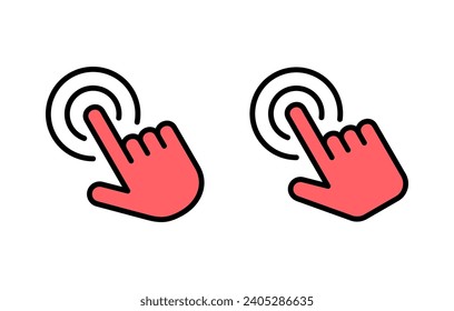 Hand click icon set illustration. pointer sign and symbol. hand cursor icon